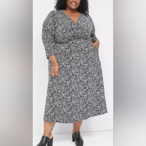 Lane Bryant Fit & Flare Jersey Midi Dress